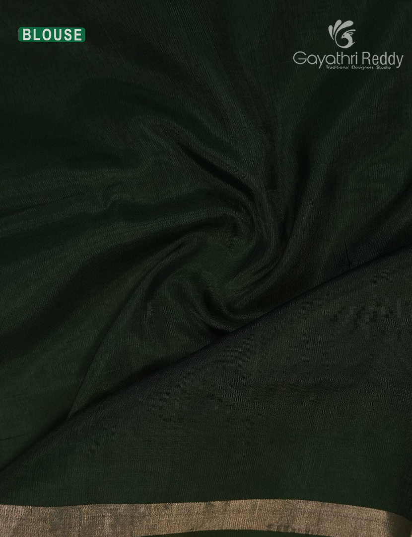 Pure Uppada Silk Saree in Yellow and Bottle Green