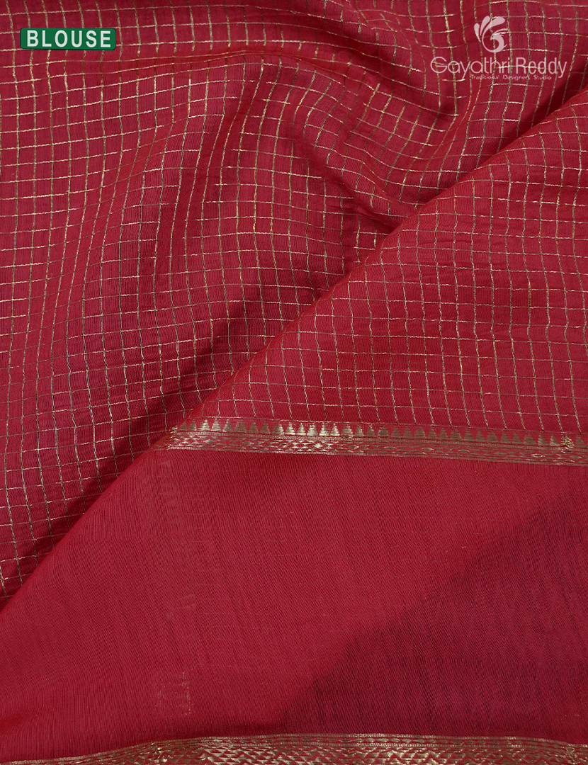 Semi Mysore Crepe Saree in Deep Violet and Red