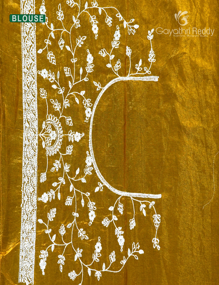 Tissue Fancy Party Wear in Dry Mehendi