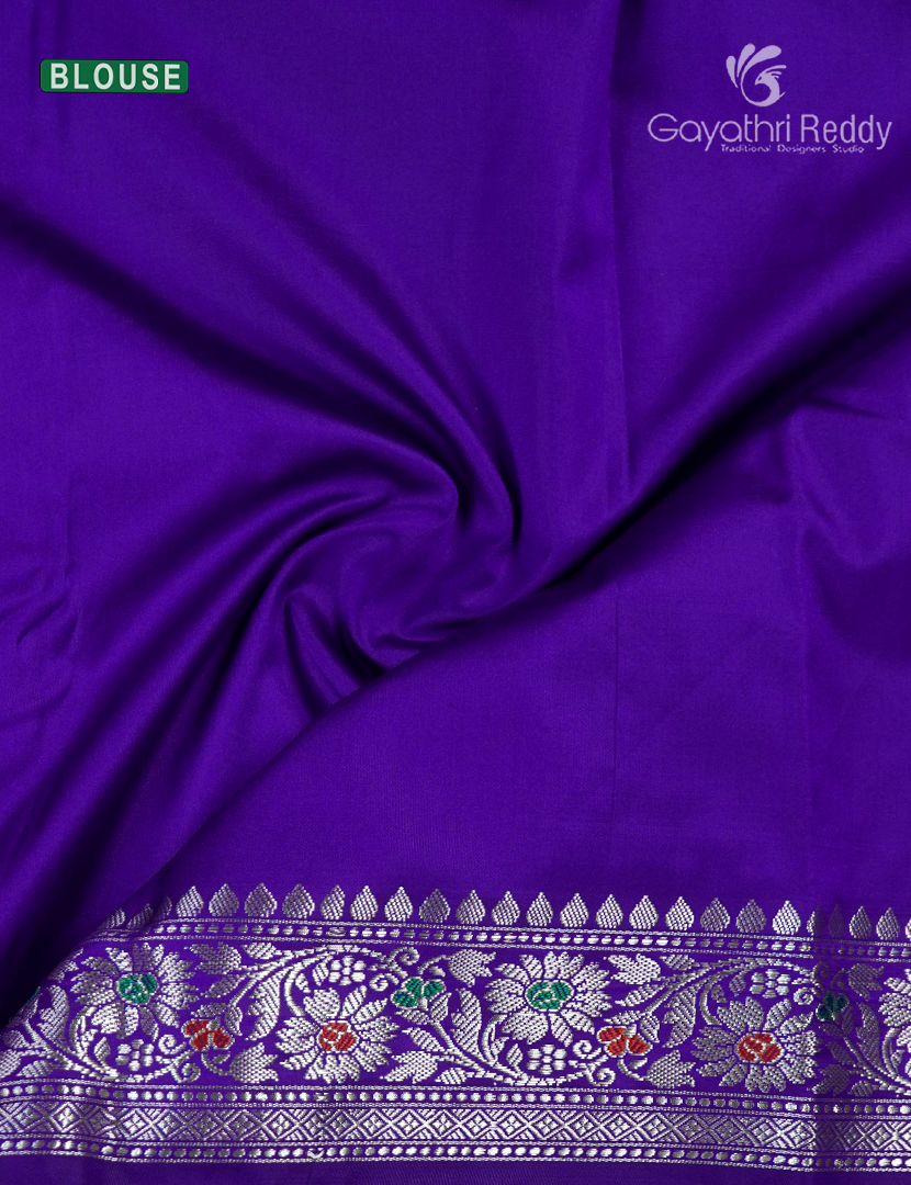 Semi Banaras Katan Silk Saree in Violet