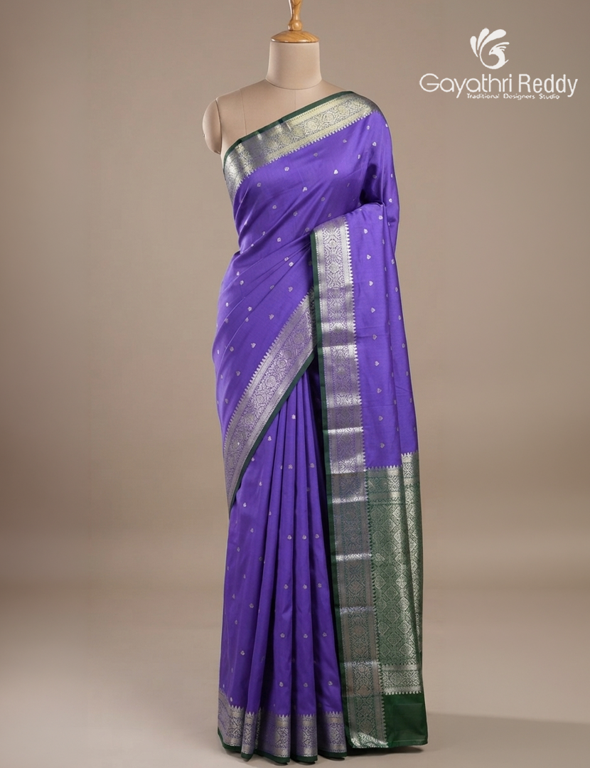 Semi Banaras Katan Silk Saree Lavender
