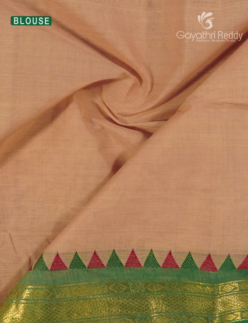 Pure Handloom Cotton Saree in Light Beige