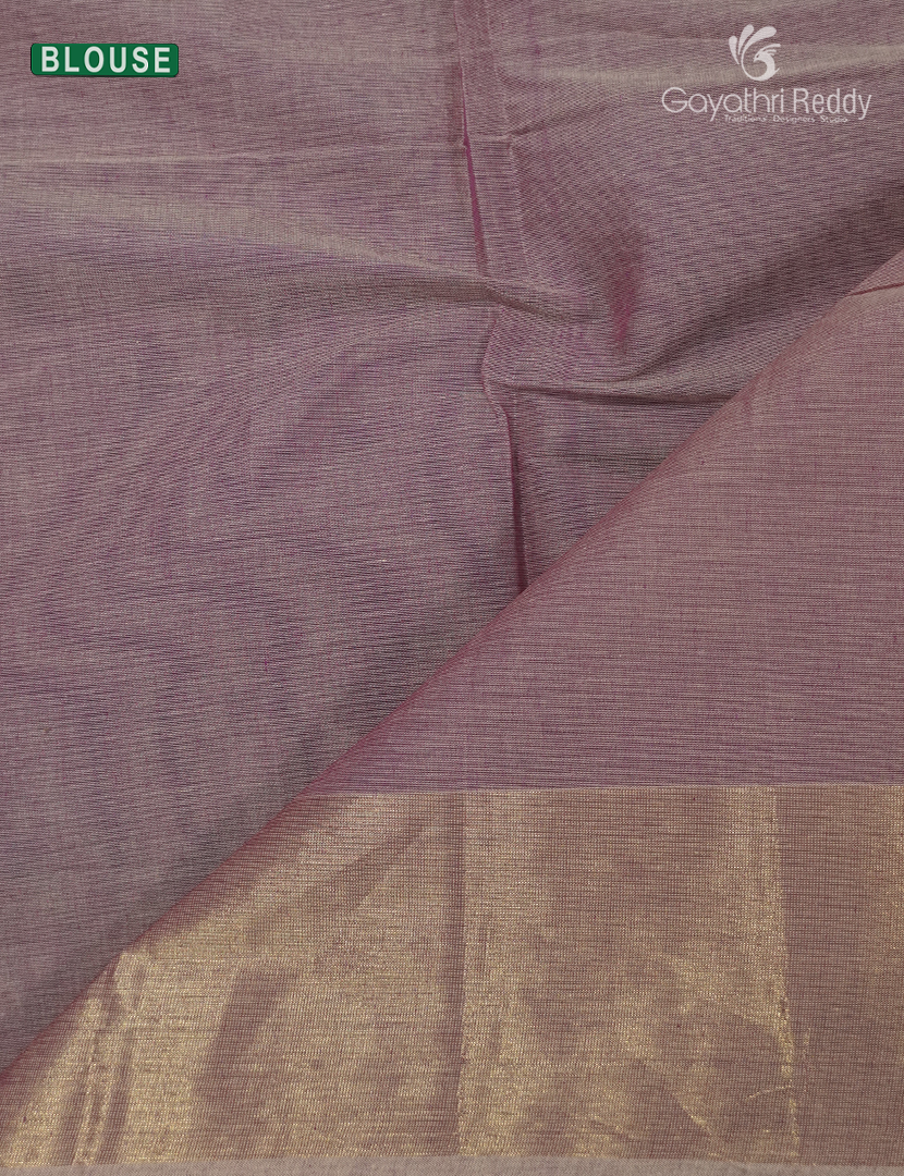 Pure Kanchi Cotton Saree in Mauve Brown