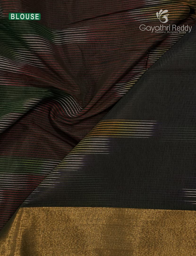 Semi Ikat Sico Saree in Slate