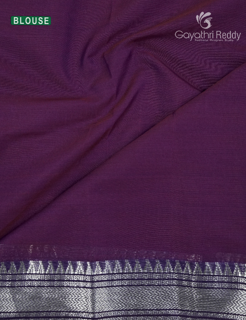 Pure Narayanpet Cotton Saree in Deep  Violet