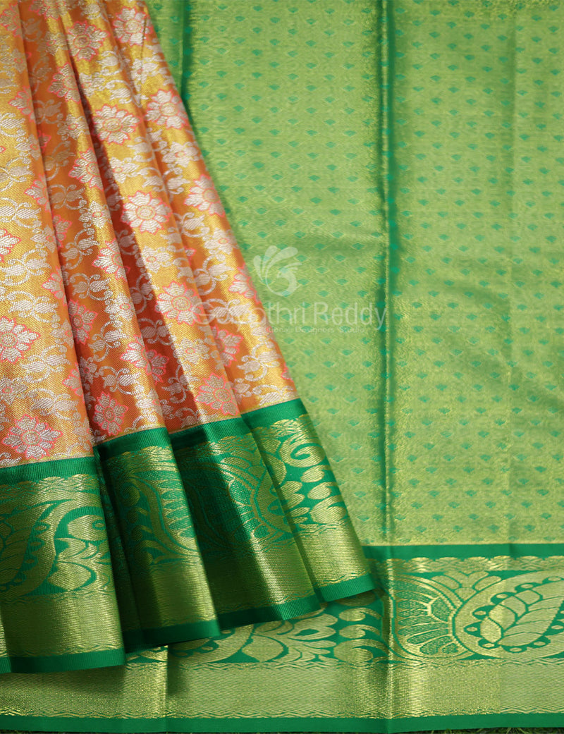 Luxurious Kanchipuram Silk Zari Lehenga Set with Detachable Hip Belt | JCS  Fashions