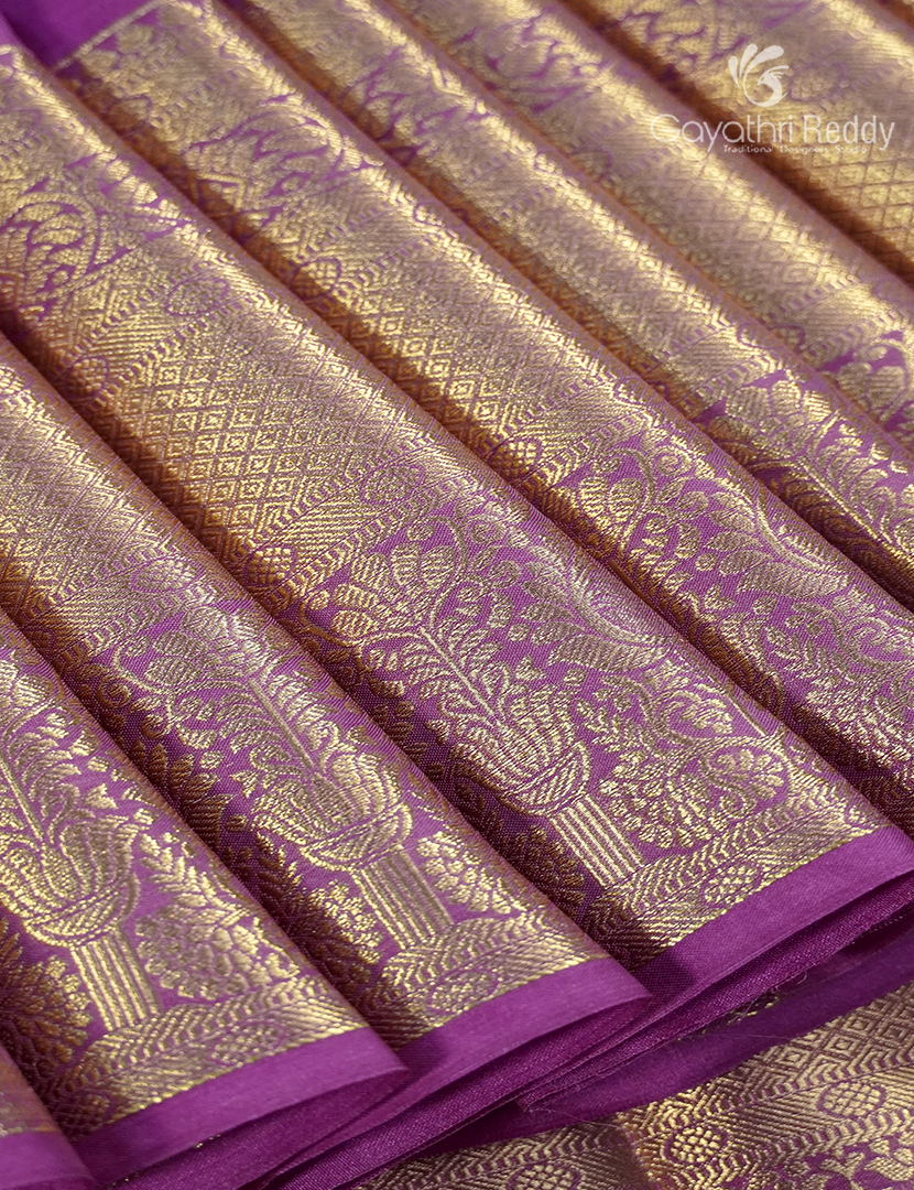 Semi Kanchipuram Silk Saree in Magenta