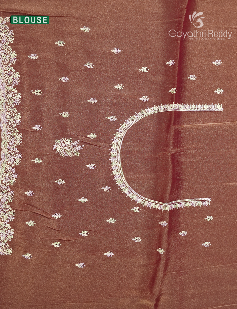 Fancy Saree in Deep Copper Red