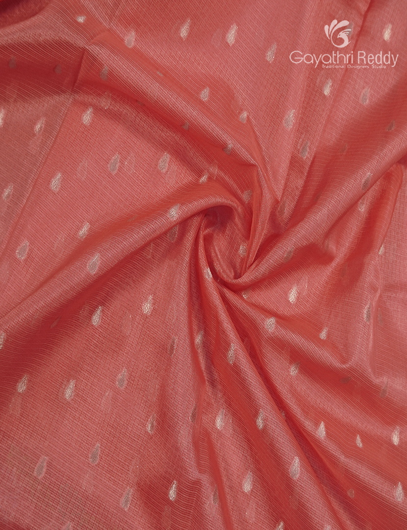 Banaras Kota Lehanga Set in Baby Peach and Fuchsia Pink