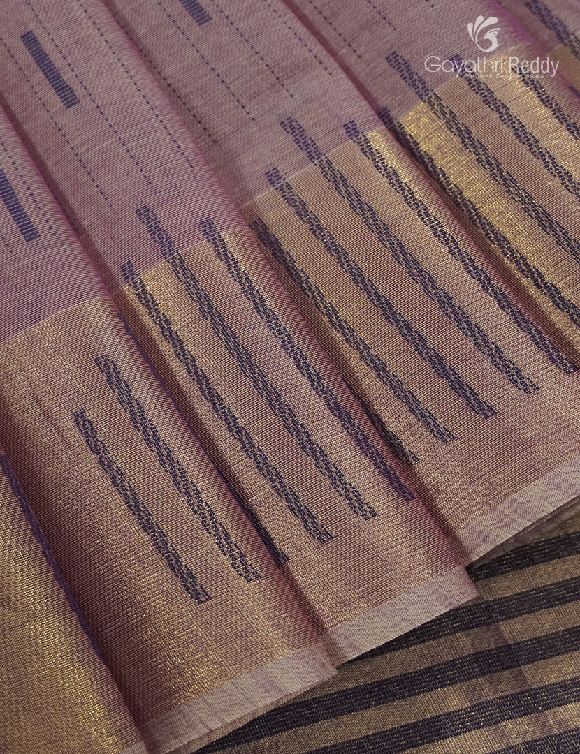 Pure Kanchi Cotton Saree in Mauve Brown