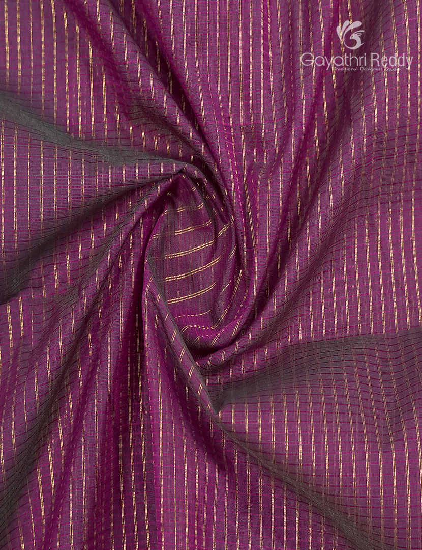 Kanchipuram Sico Saree in Deep Magenta and Orange