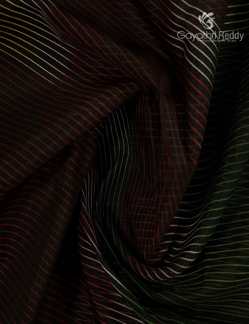 Semi Ikat Sico Saree in Slate