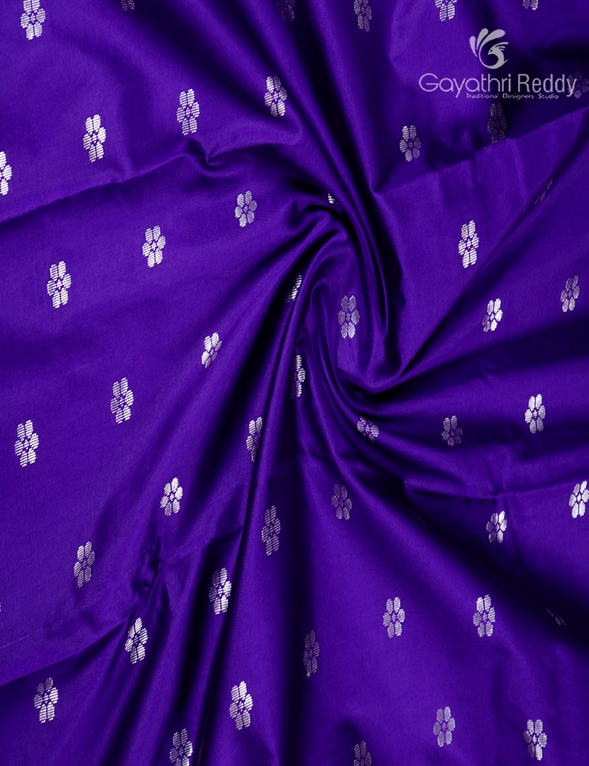 Semi Banaras Katan Silk Saree in Violet