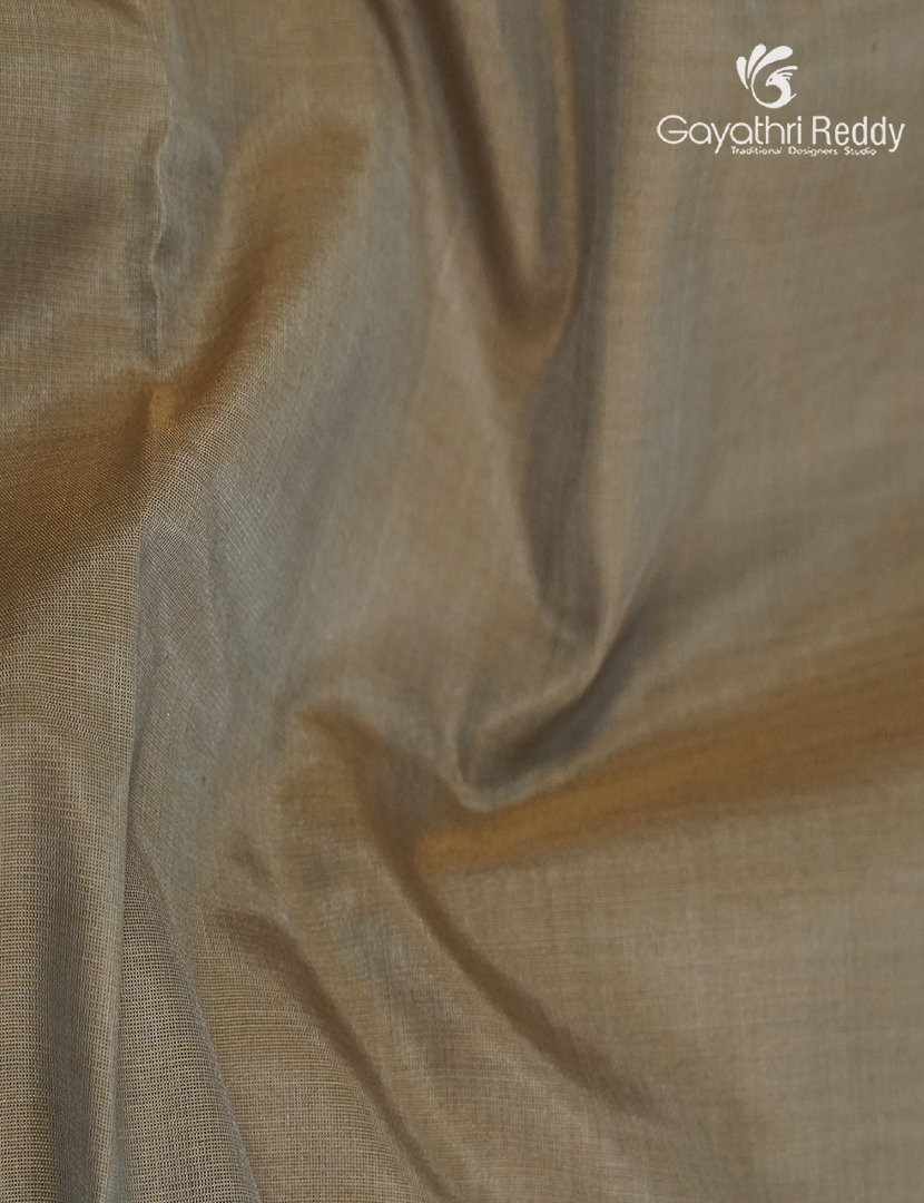 Pure Kanchipuram Sico Saree in Beige and Deep Peacock Blue