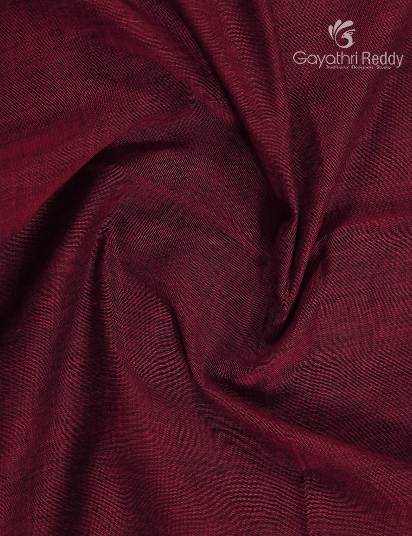 Jamdani Cotton Saree in Deep Maroon