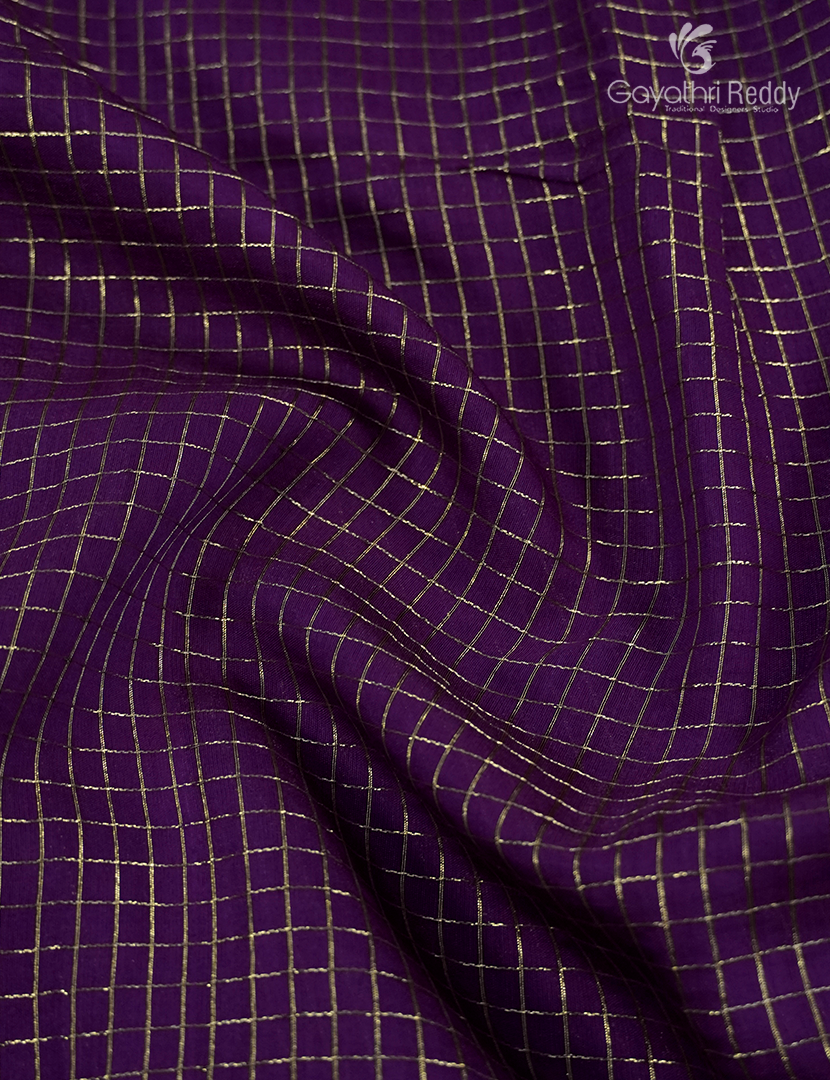 Semi Mysore Crepe Saree in Deep Violet and Red