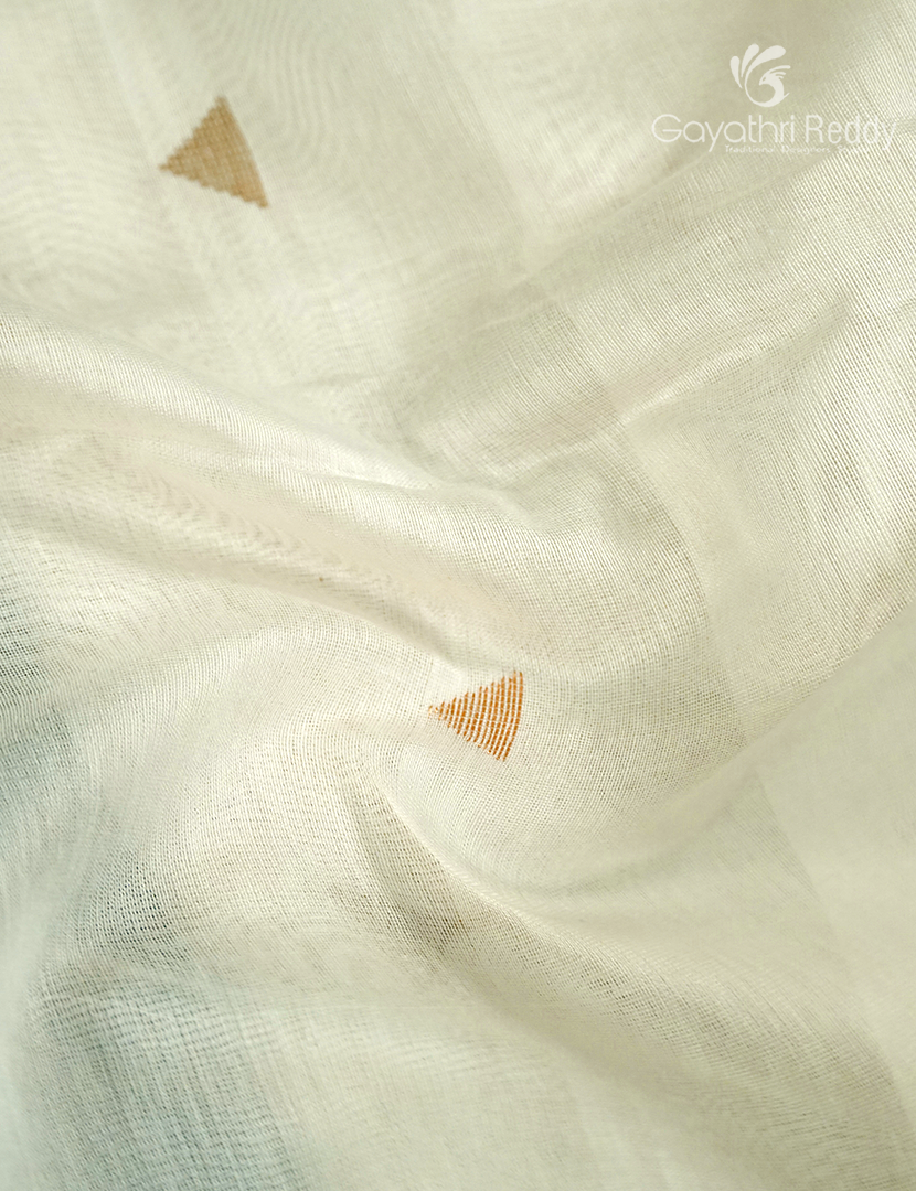 Pure Chanderi Sico Saree in Cream