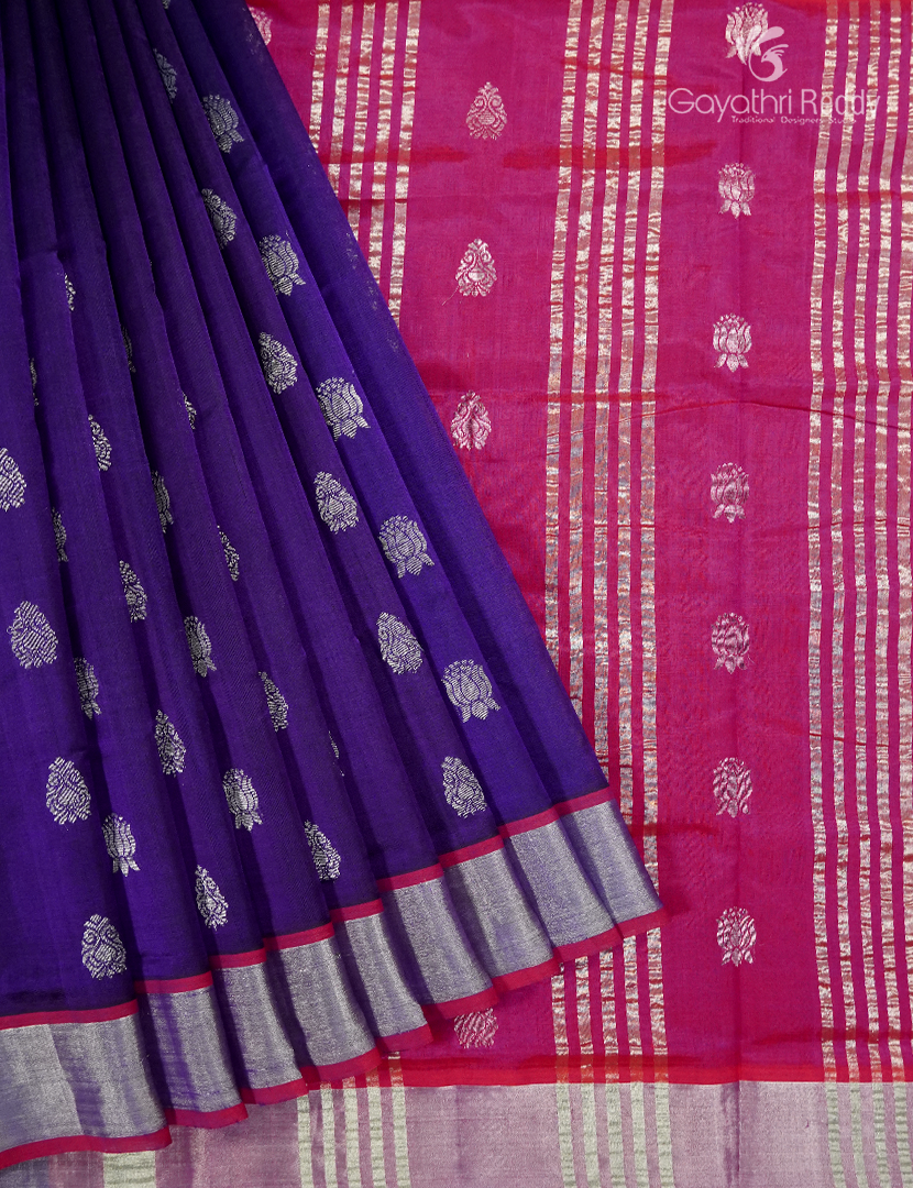 Pure Arani Sico Saree in Deep Purple and Pink