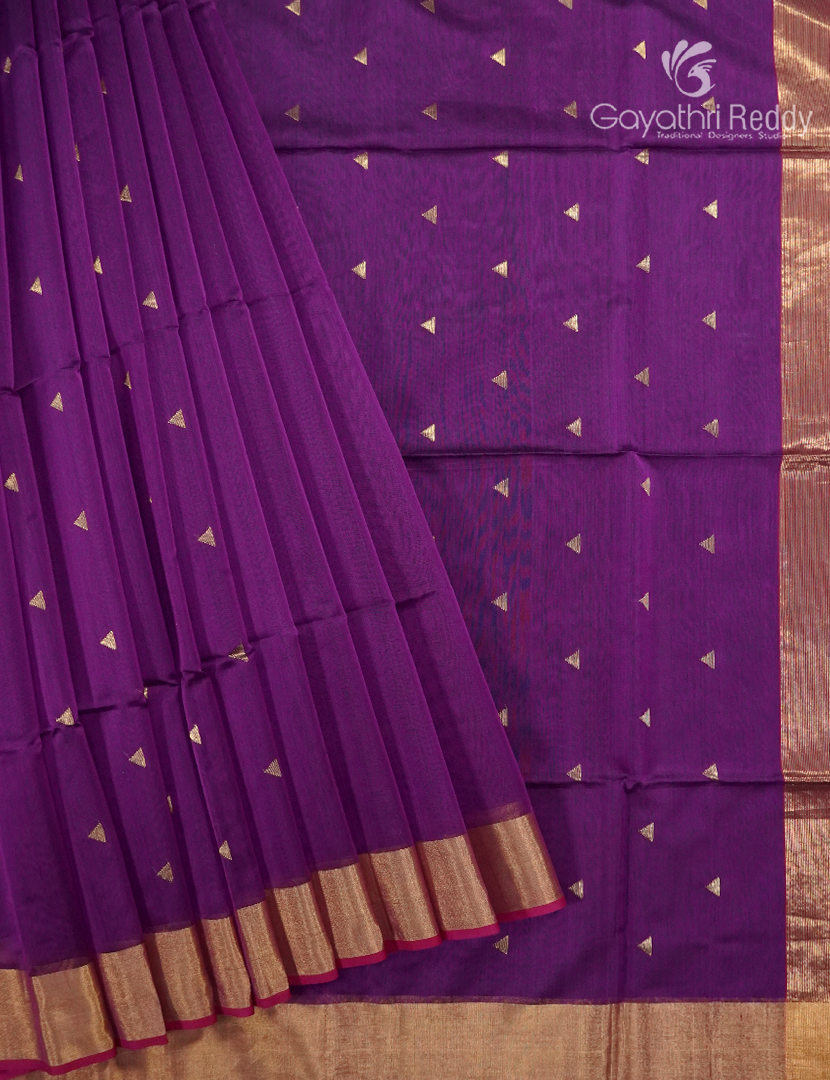 Pure Chanderi Sico Saree in Purple