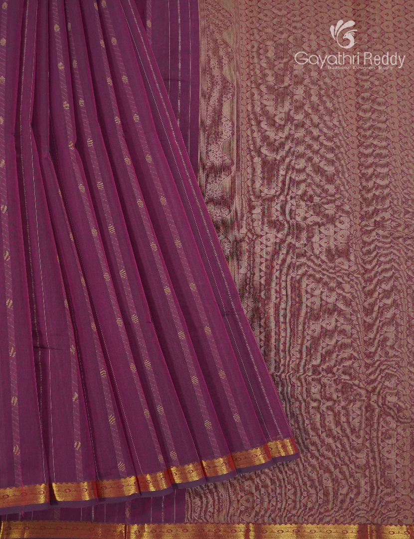 Pure Kanchi Cotton Saree in Magenta