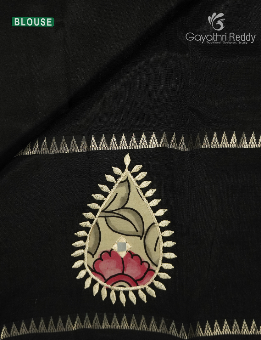 Pure Mangalagiri Langa Voni Set in Black