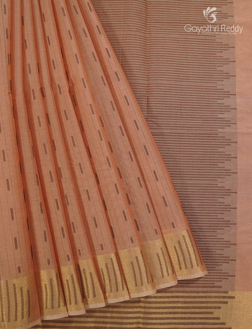 Pure Kanchi Cotton Saree in Sandalwood
