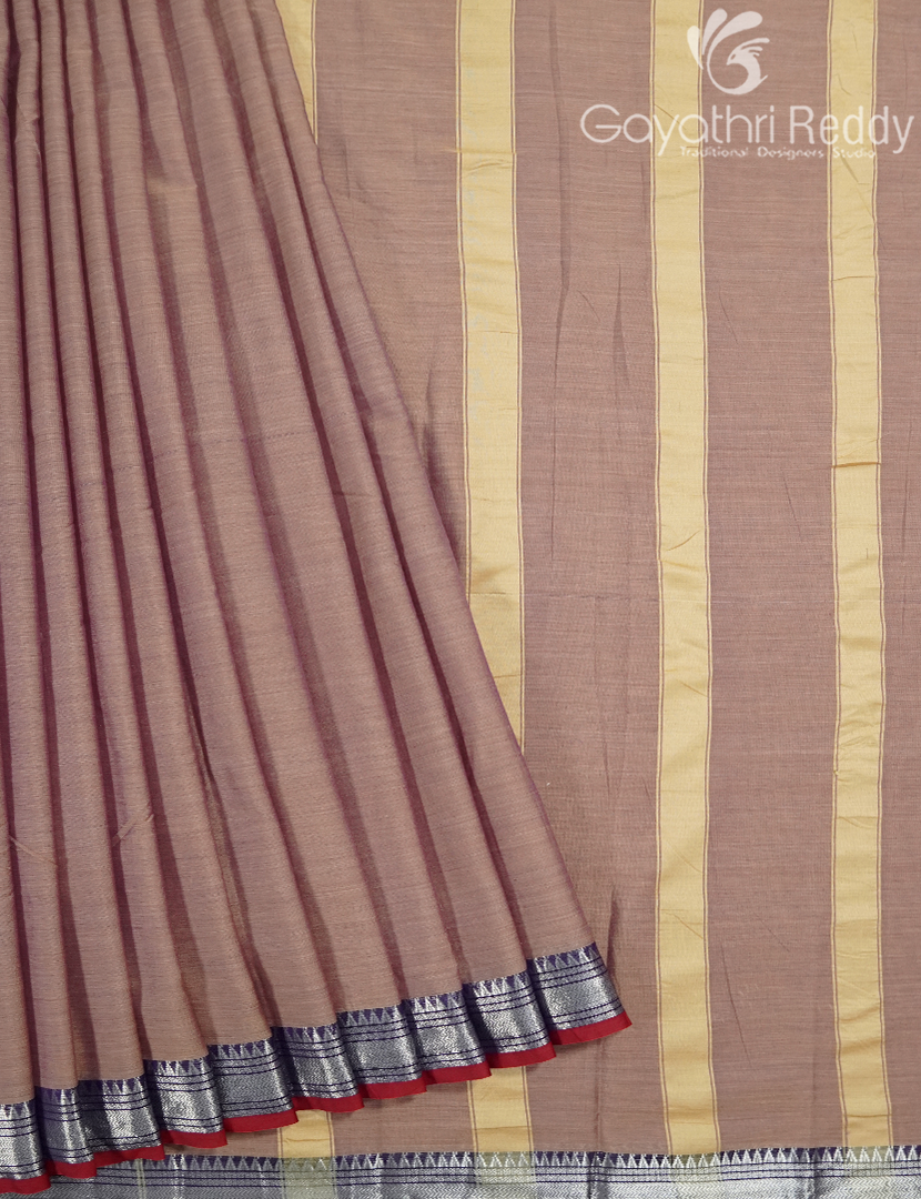 Pure Narayanpet Cotton Saree in Beige