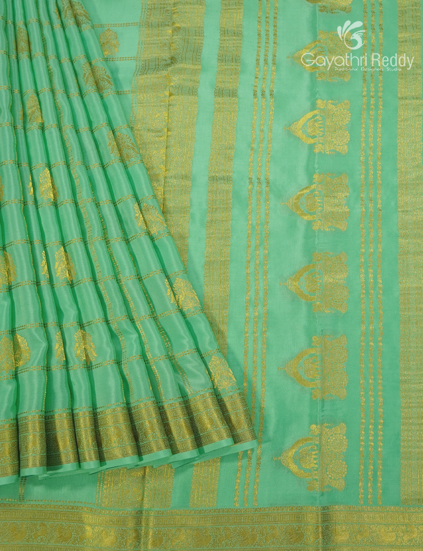 Pure Mysore Silk Saree in Sage Green