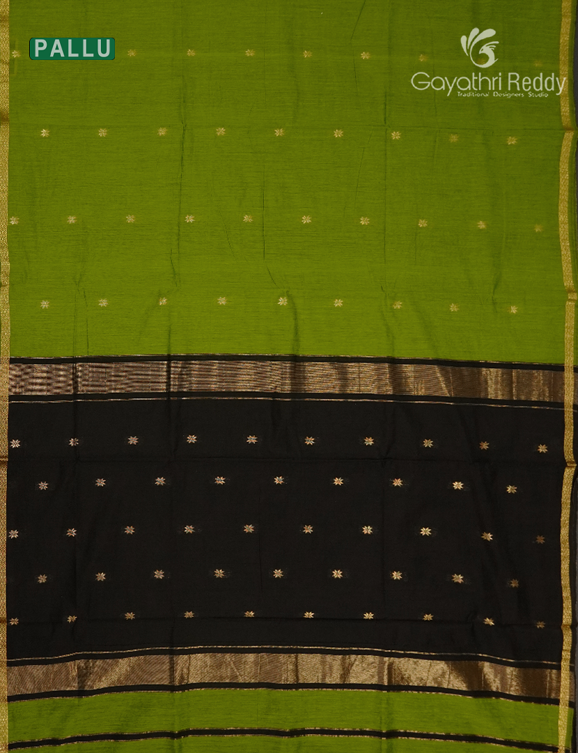Sico Saree in Parrot Green and Black