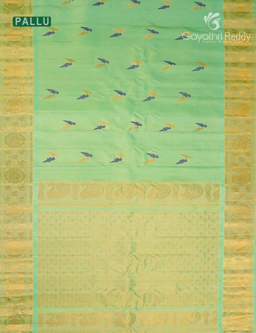 Pure Gadwal Silk Saree in Light Green