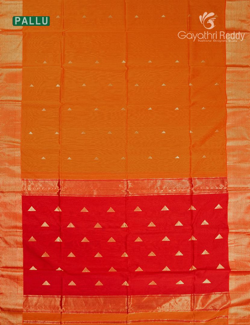 Pure Chanderi Sico Saree in Orange