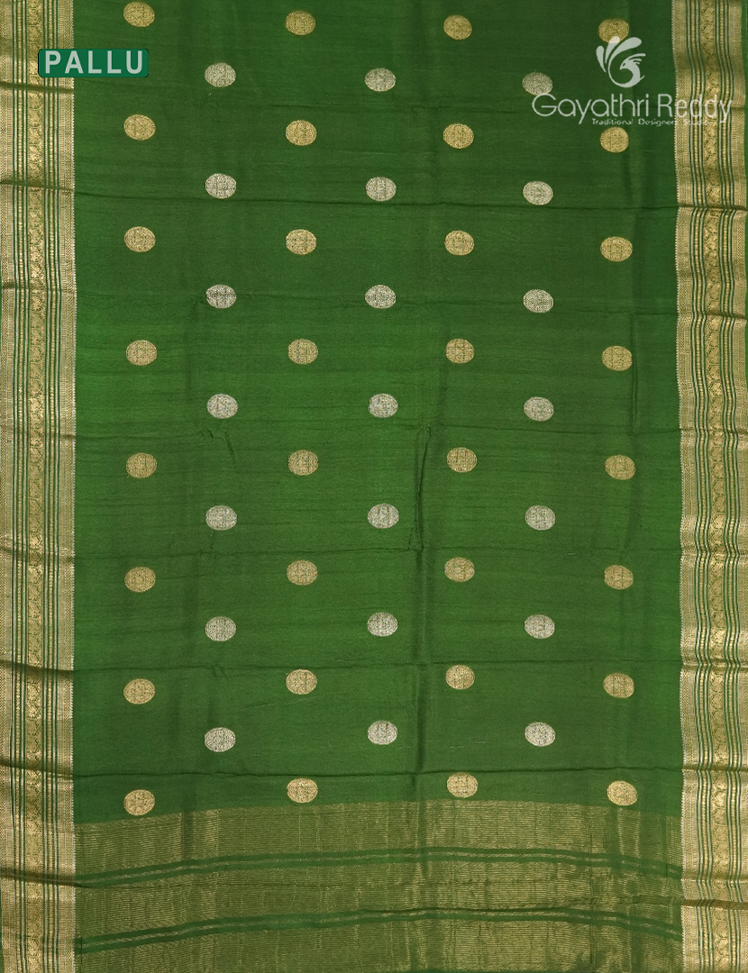 Semi Mysore Crepe Saree in Mango Green