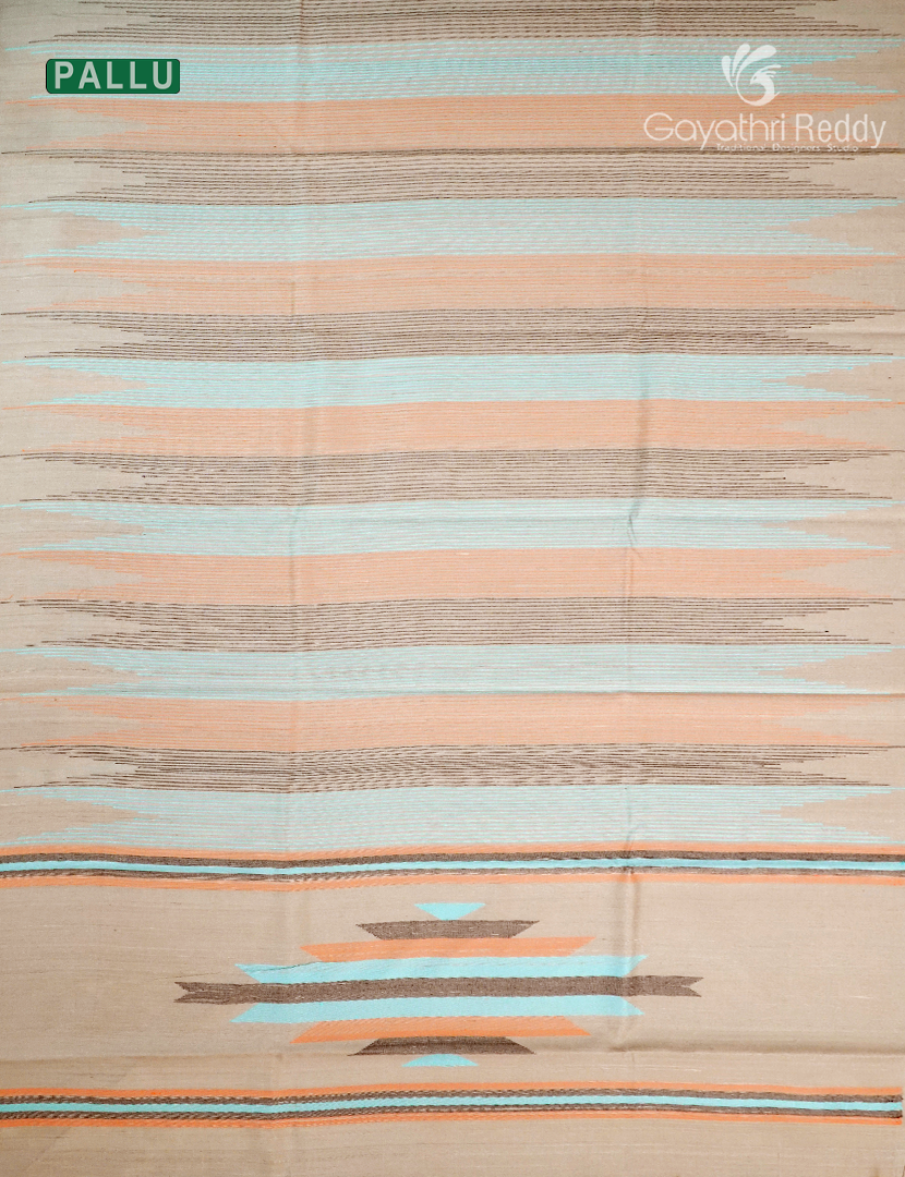 Pure Khadi Pattu Saree in Pastel Sandalwood