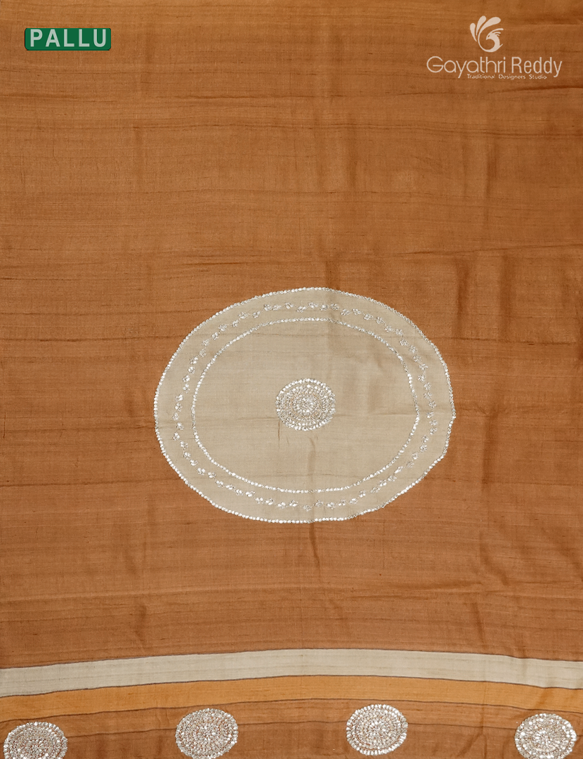 Pure Desi Tussar Fancy Saree in Deep Mustard