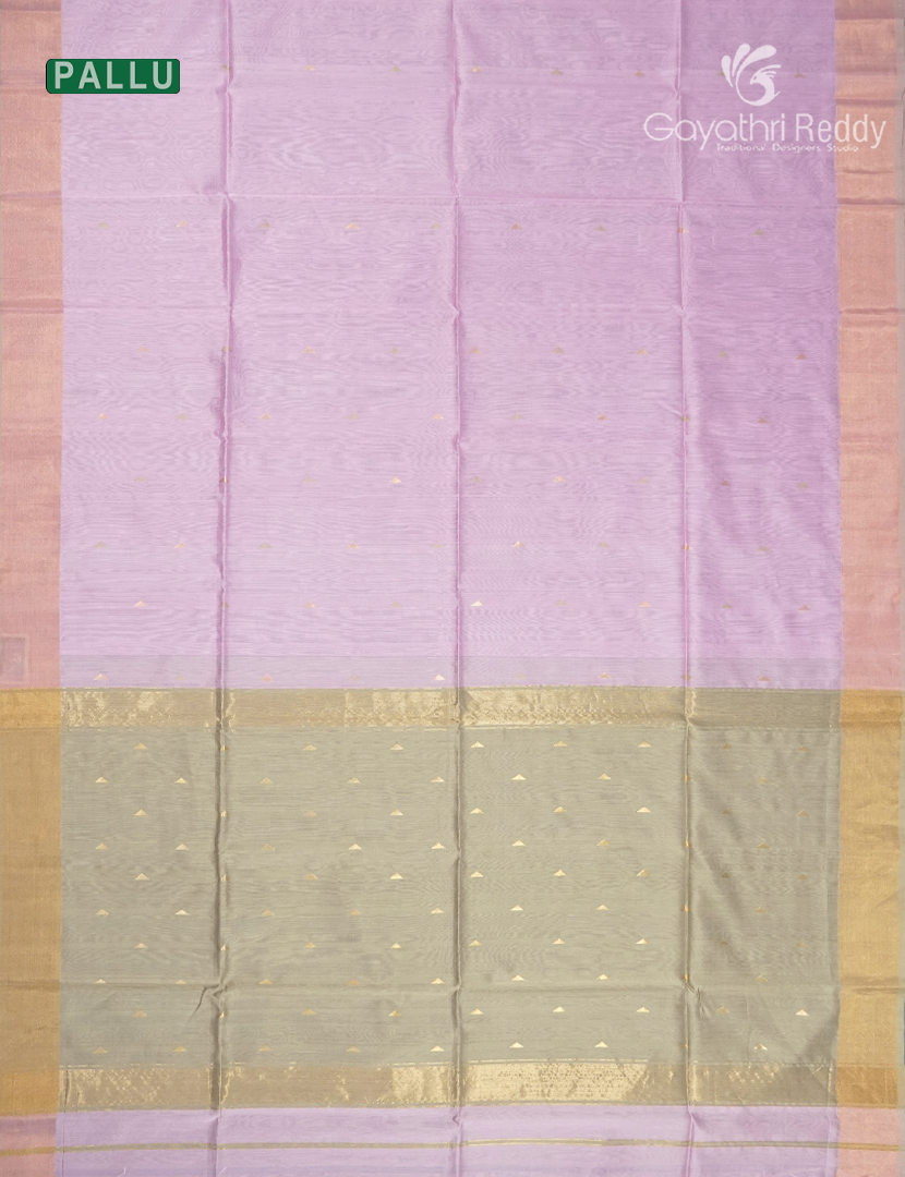 Pure Chanderi Sico Saree in Baby Pink
