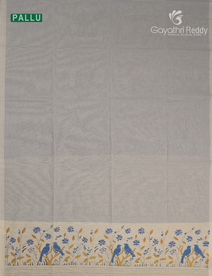 Pure Kanchi Cotton Printed Saree in Denim Blue