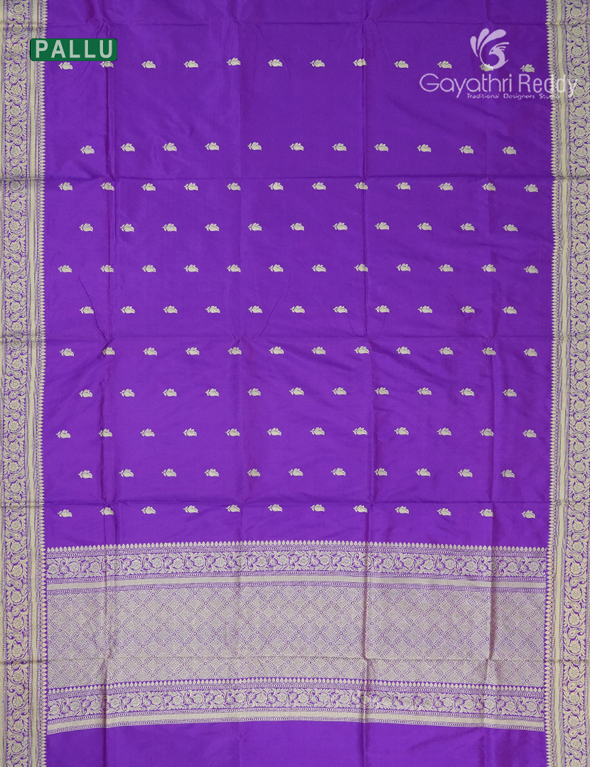 Pure Banaras Katan Silk Saree in Electric Purple