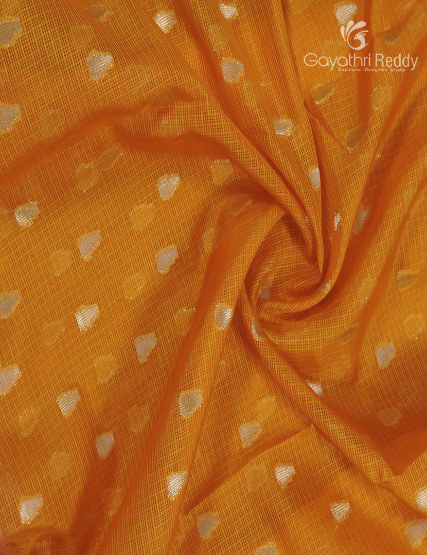 Banaras Kota Lehanga Set in Orange and Baby Pink
