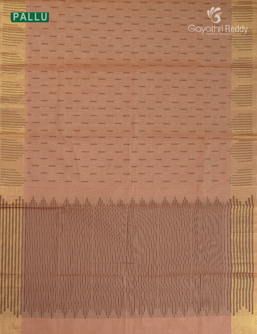 Pure Kanchi Cotton Saree in Sandalwood