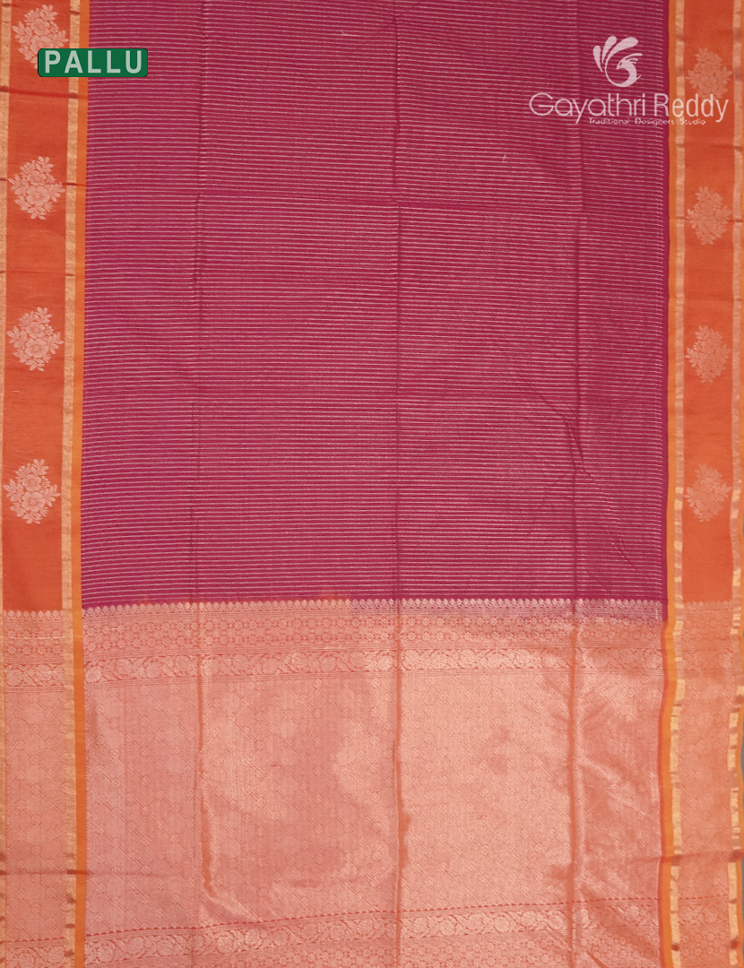 Kanchipuram Sico Saree in Pink and Orange