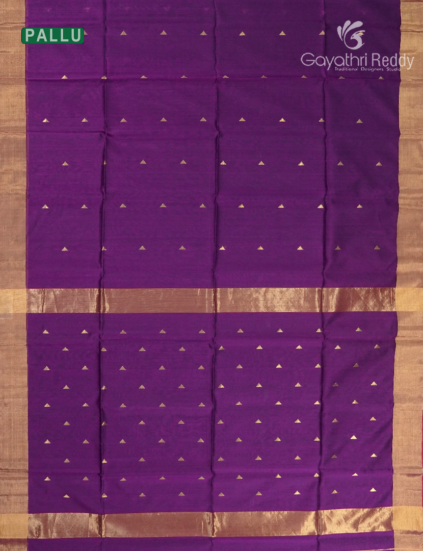 Pure Chanderi Sico Saree in Purple