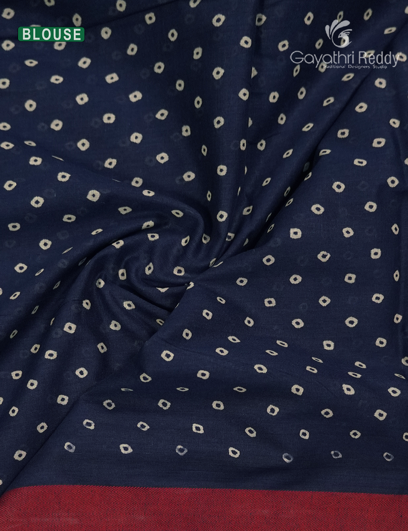 Vidharbha Cotton Saree in Indigo Blue
