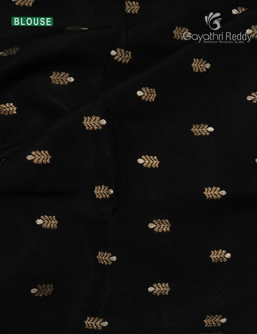 Semi Mysore Crepe Saree in Black