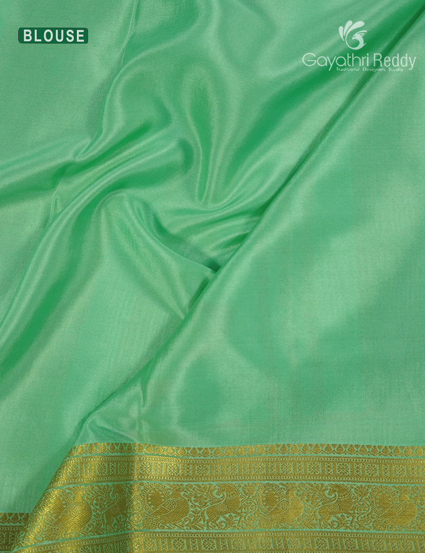 Pure Mysore Silk Saree in Sage Green