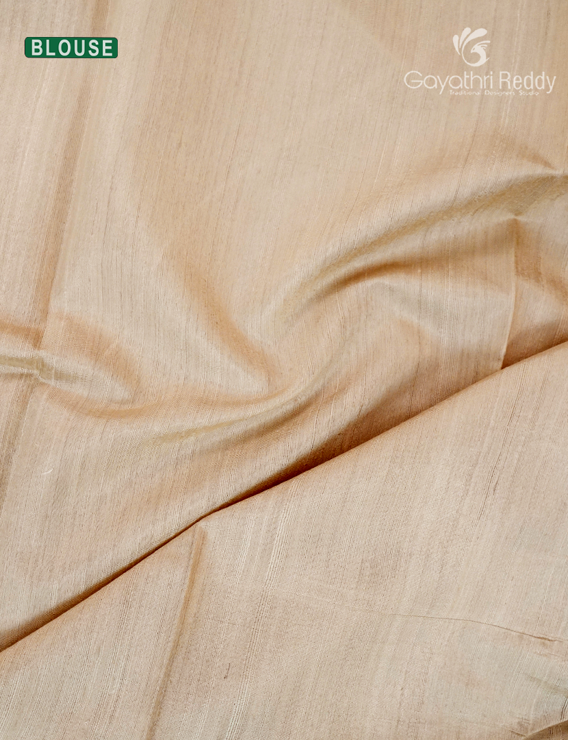 Pure Khadi Pattu Saree in Pastel Sandalwood
