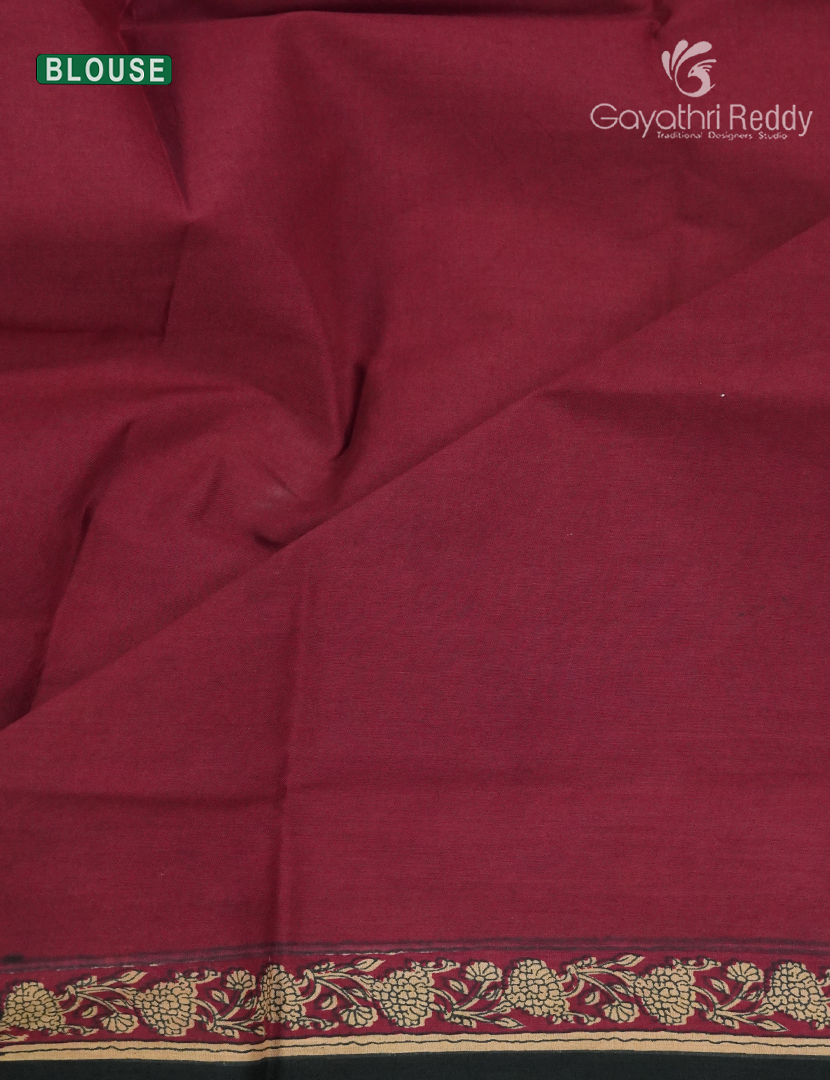 Premium Quality Cotton Kota Saree in Beige and Deep Pink