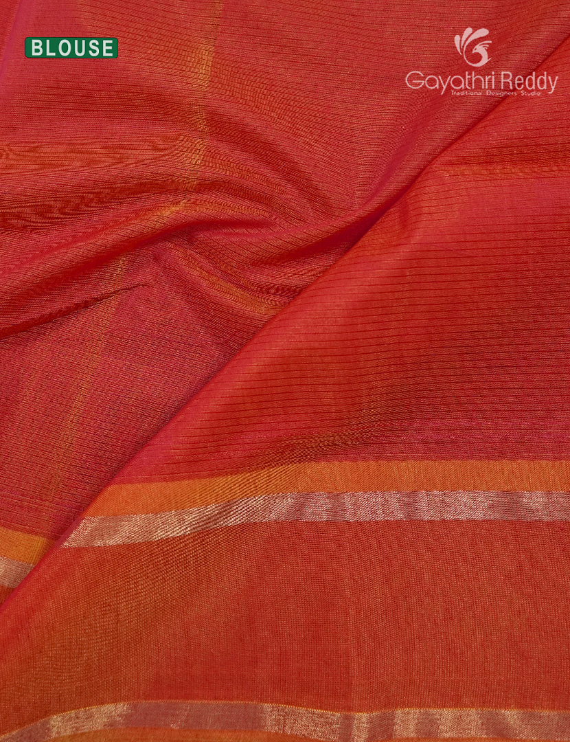 Kanchipuram Sico Saree in Pink and Orange