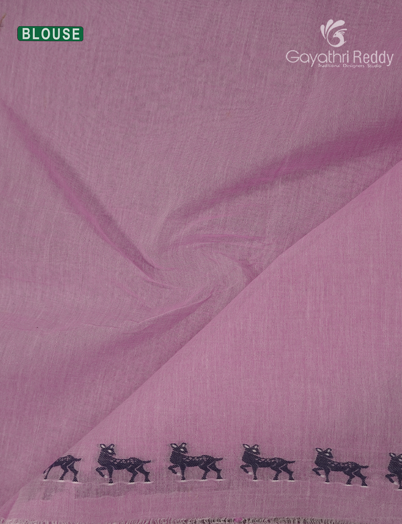 Jamdani Cotton Saree in Baby pink