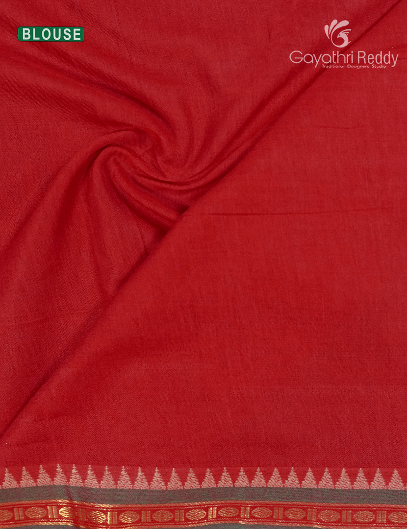 Pure Narayanpet Cotton Saree in Red