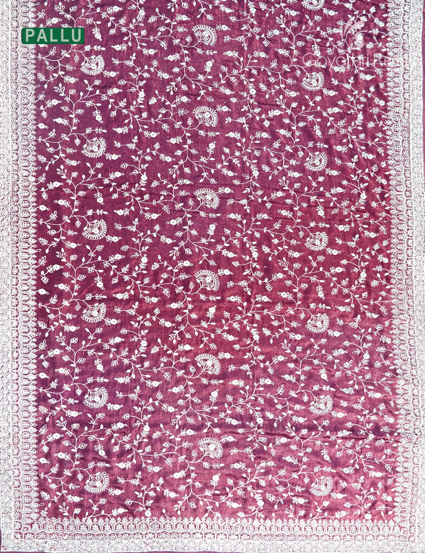 Tissue Fancy Party Wear in Plum